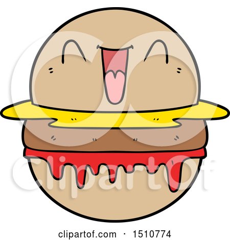 Cartoon Happy Burger by lineartestpilot