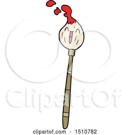 Happy Cartoon Paintbrush by lineartestpilot