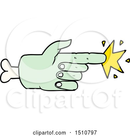 Cartoon Zombie Hand Pointing by lineartestpilot