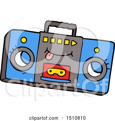 Cartoon Retro Cassette Tape Player by lineartestpilot