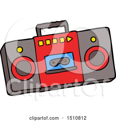 Cartoon Retro Cassette Tape Player by lineartestpilot