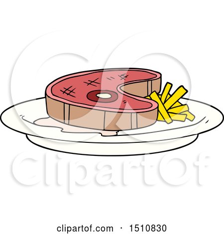 Cartoon Steak Dinner by lineartestpilot