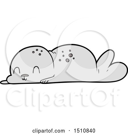 Cute Cartoon Seal Pup by lineartestpilot