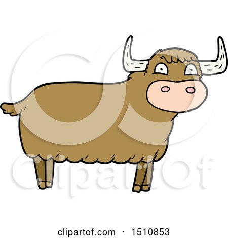 Cartoon Highland Cow by lineartestpilot