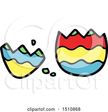 Cartoon Cracked Painted Easter Egg by lineartestpilot