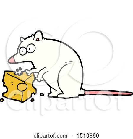 Cartoon Mouse with Cheese by lineartestpilot