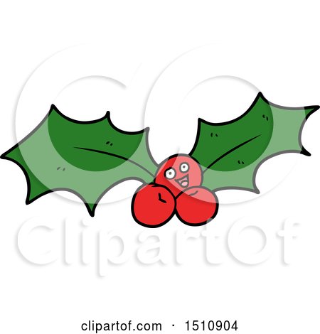 Cartoon Christmas Holly by lineartestpilot