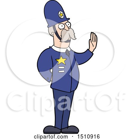 Cartoon Policeman Making Stop Gesture by lineartestpilot
