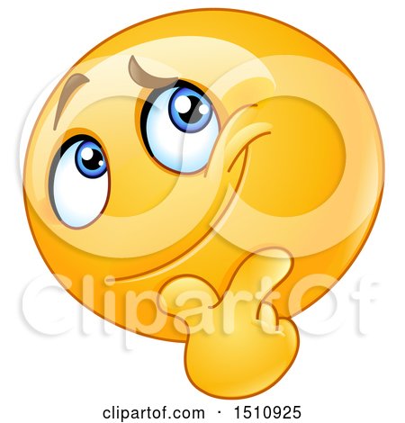 Clipart of a Pondering Yellow Emoji Smiley - Royalty Free Vector Illustration by yayayoyo