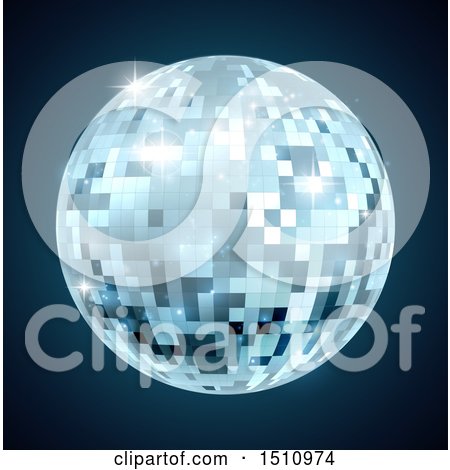 Clipart of a Mirror Disco Ball - Royalty Free Vector Illustration by AtStockIllustration