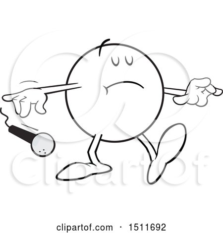 Clipart of a Smug Moodie Character Dropping the Mic - Royalty Free Vector Illustration by Johnny Sajem