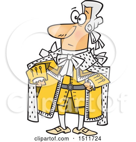 Clipart of a Cartoon King George in a Yellow Outfit - Royalty Free Vector Illustration by toonaday