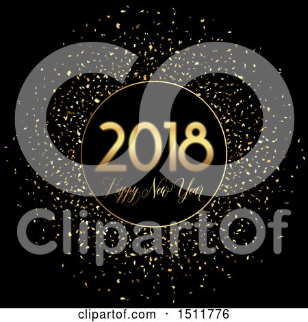 Clipart of a Happy New Year 2018 Greeting - Royalty Free Vector Illustration by KJ Pargeter