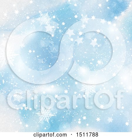 Clipart of a Winter Snowflake Christmas Background - Royalty Free Vector Illustration by KJ Pargeter