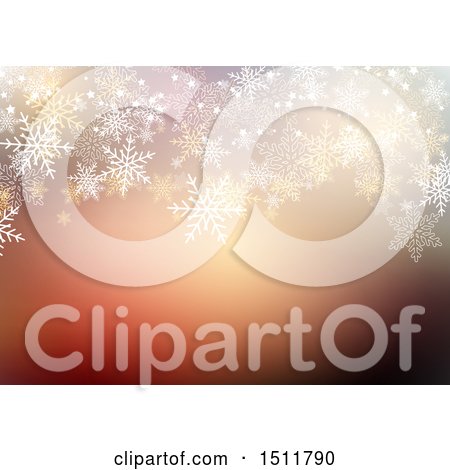 Clipart of a Winter Snowflake Christmas Background - Royalty Free Vector Illustration by KJ Pargeter