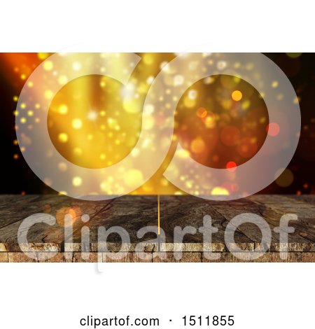 Clipart of a 3d Wood Surface over Flares - Royalty Free Illustration by KJ Pargeter