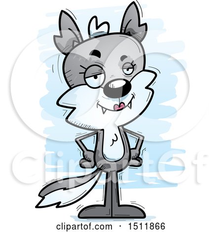 Clipart of a Confident Female Wolf - Royalty Free Vector Illustration by Cory Thoman