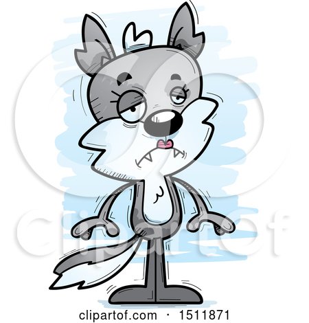 Clipart of a Sad Female Wolf - Royalty Free Vector Illustration by Cory Thoman