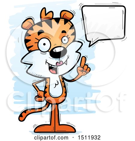Clipart of a Happy Talking Female Tiger - Royalty Free Vector Illustration by Cory Thoman