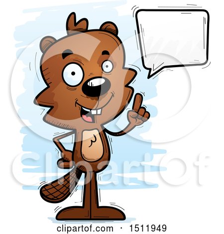 Clipart of a Happy Talking Male Beaver - Royalty Free Vector Illustration by Cory Thoman