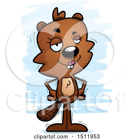 Clipart of a Confident Female Beaver - Royalty Free Vector Illustration by Cory Thoman