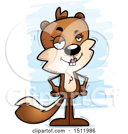 Clipart of a Confident Female Squirrel - Royalty Free Vector Illustration by Cory Thoman