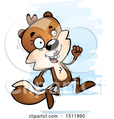 Clipart of a Running Female Squirrel - Royalty Free Vector Illustration by Cory Thoman