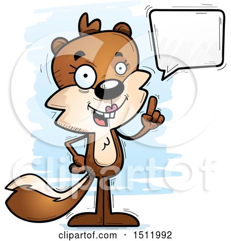 Clipart of a Happy Talking Female Squirrel - Royalty Free Vector Illustration by Cory Thoman