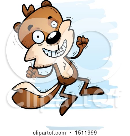 Clipart of a Jumping Male Squirrel - Royalty Free Vector Illustration by Cory Thoman