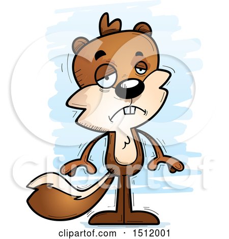 Clipart of a Sad Male Squirrel - Royalty Free Vector Illustration by Cory Thoman