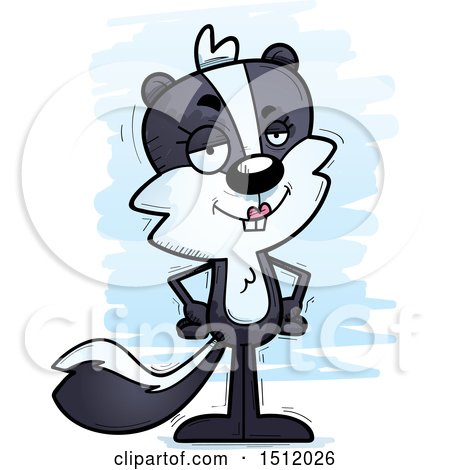 Clipart of a Confident Female Skunk - Royalty Free Vector Illustration by Cory Thoman