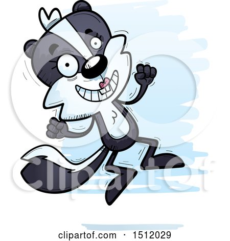 Clipart of a Jumping Female Skunk - Royalty Free Vector Illustration by Cory Thoman