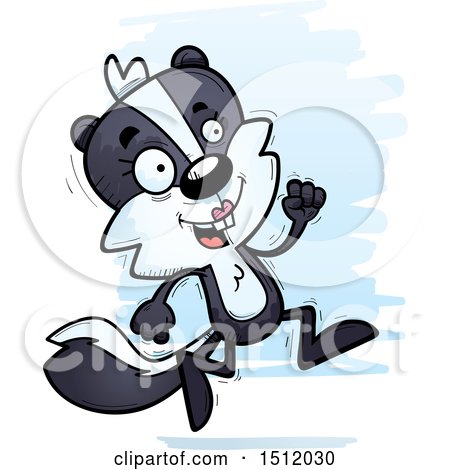 Clipart of a Running Female Skunk - Royalty Free Vector Illustration by Cory Thoman