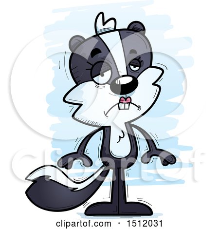 Clipart of a Sad Female Skunk - Royalty Free Vector Illustration by Cory Thoman