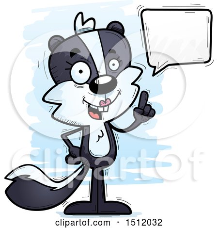 Clipart of a Happy Talking Female Skunk - Royalty Free Vector Illustration by Cory Thoman