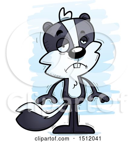 Clipart of a Sad Male Skunk - Royalty Free Vector Illustration by Cory Thoman