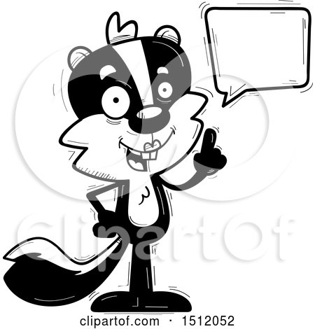 Clipart of a Black and White Happy Talking Female Skunk - Royalty Free Vector Illustration by Cory Thoman