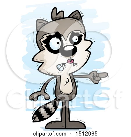 Clipart of a Mad Pointing Female Raccoon - Royalty Free Vector Illustration by Cory Thoman