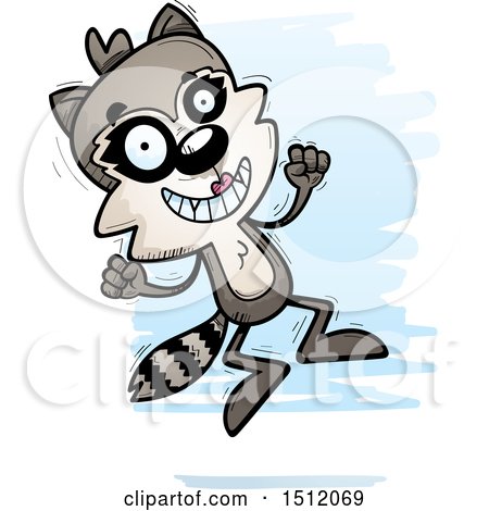 Clipart of a Jumping Female Raccoon - Royalty Free Vector Illustration by Cory Thoman