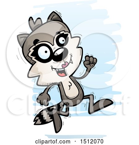 Clipart of a Running Female Raccoon - Royalty Free Vector Illustration by Cory Thoman