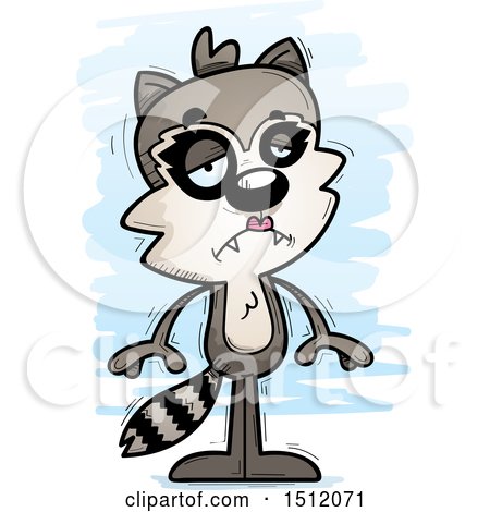 Clipart of a Sad Female Raccoon - Royalty Free Vector Illustration by Cory Thoman