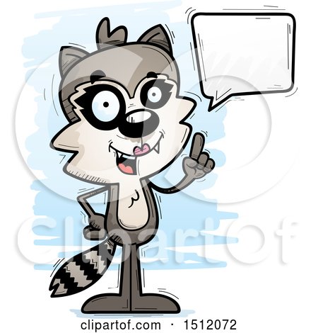 Clipart of a Happy Talking Female Raccoon - Royalty Free Vector Illustration by Cory Thoman