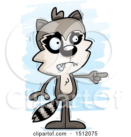 Clipart of a Mad Pointing Male Raccoon - Royalty Free Vector Illustration by Cory Thoman