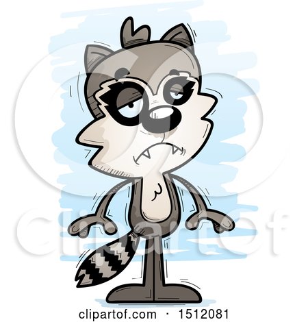 Clipart of a Sad Male Raccoon - Royalty Free Vector Illustration by Cory Thoman