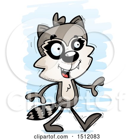 Clipart of a Happy Walking Male Raccoon - Royalty Free Vector Illustration by Cory Thoman