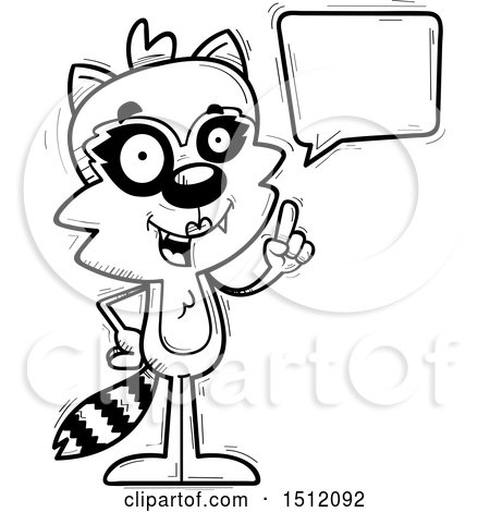 Clipart of a Black and White Happy Talking Female Raccoon - Royalty Free Vector Illustration by Cory Thoman