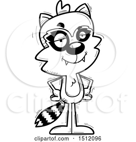 Clipart of a Black and White Confident Male Raccoon - Royalty Free Vector Illustration by Cory Thoman