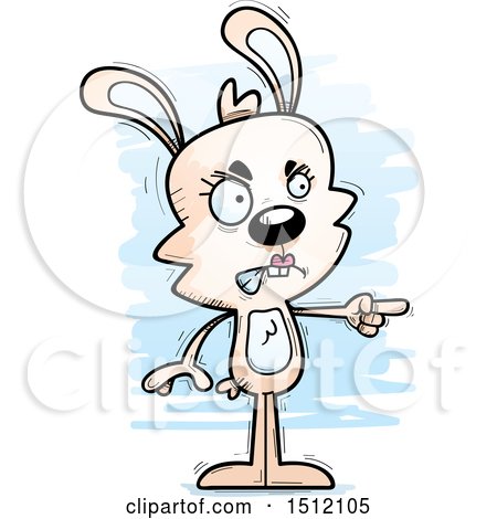 Clipart of a Mad Pointing Female Rabbit - Royalty Free Vector Illustration by Cory Thoman