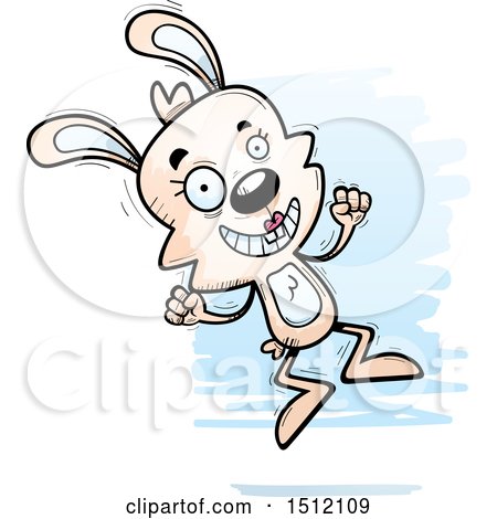 Clipart of a Jumping Female Rabbit - Royalty Free Vector Illustration by Cory Thoman