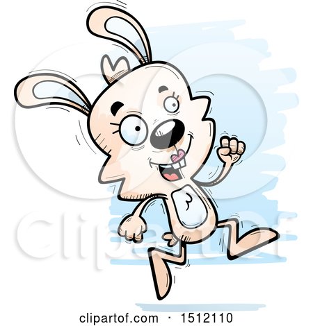 Clipart of a Running Female Rabbit - Royalty Free Vector Illustration by Cory Thoman